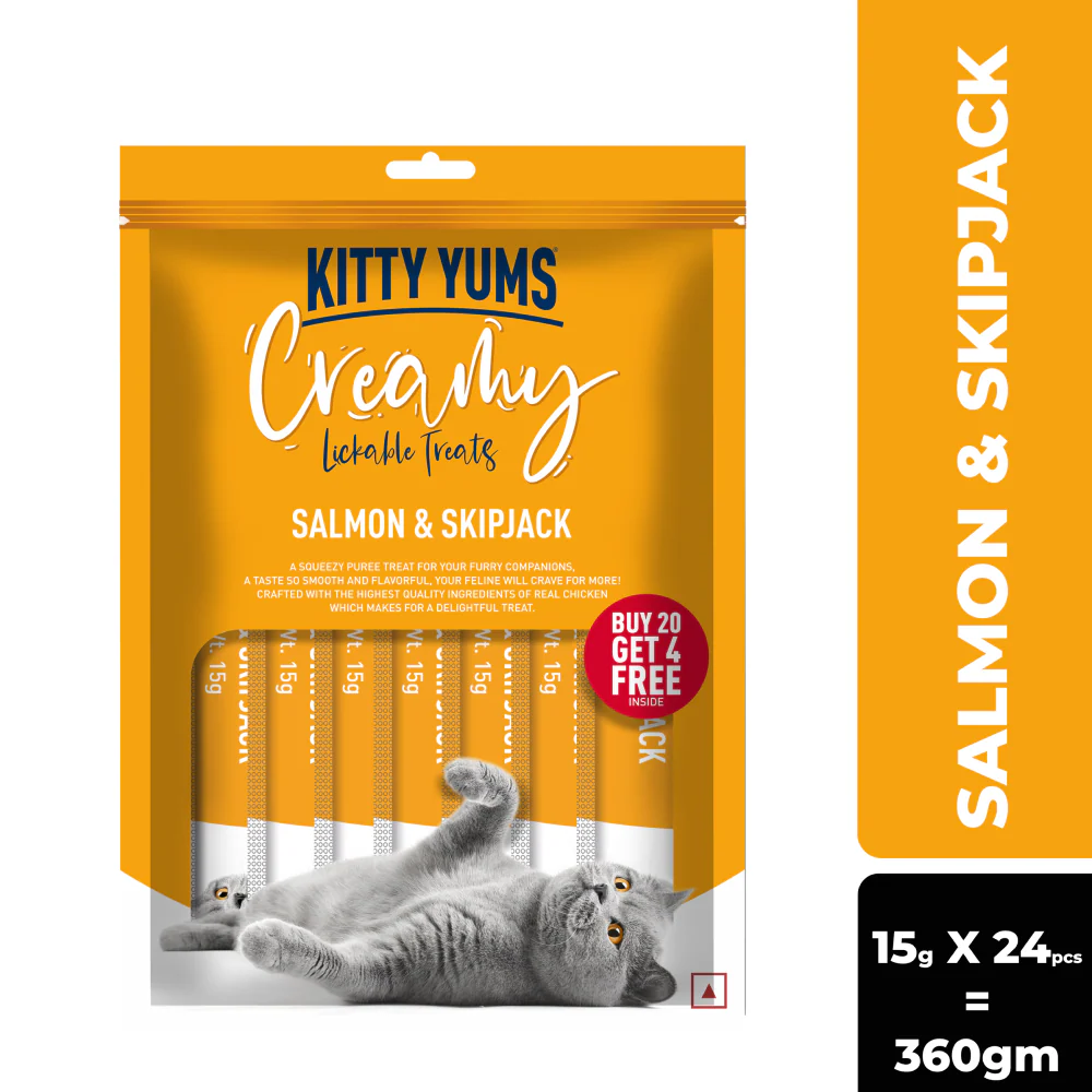 Kitty Yums Salmon & Skipjack Creamy Cat Treats - Image 15