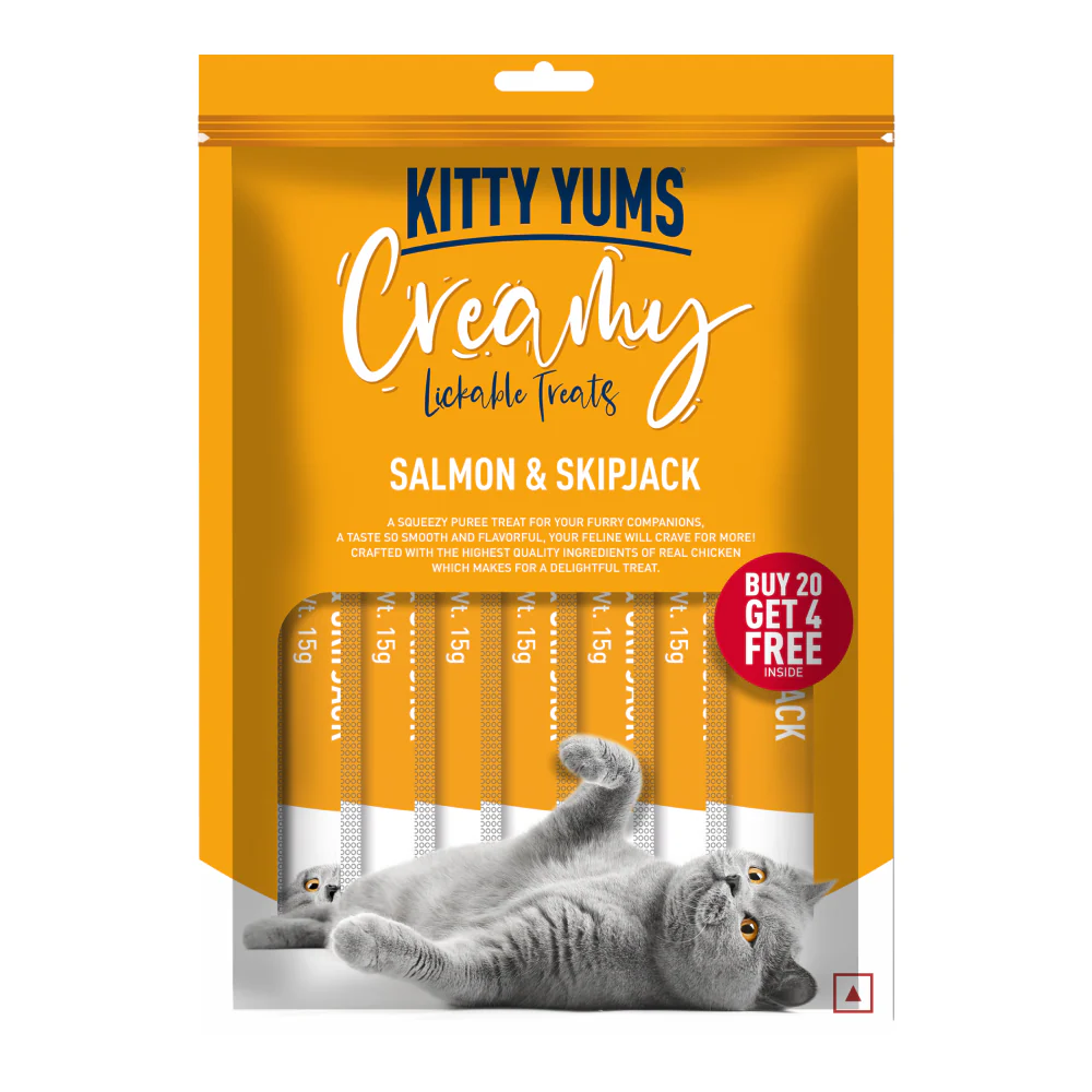 Kitty Yums Salmon & Skipjack Creamy Cat Treats - Image 16