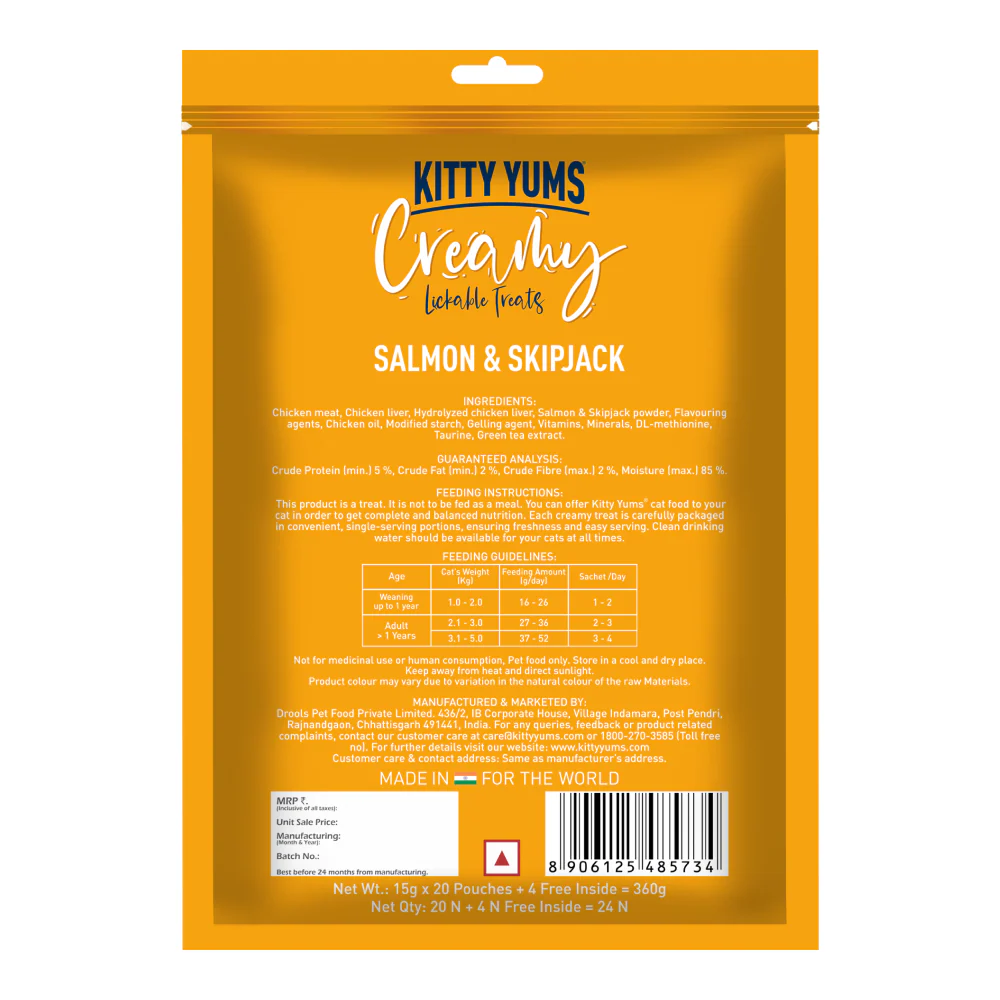 Kitty Yums Salmon & Skipjack Creamy Cat Treats - Image 17