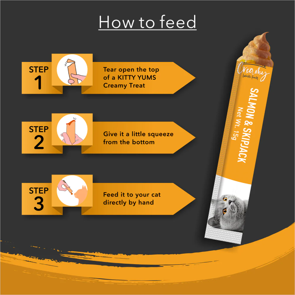Kitty Yums Salmon & Skipjack Creamy Cat Treats - Image 5