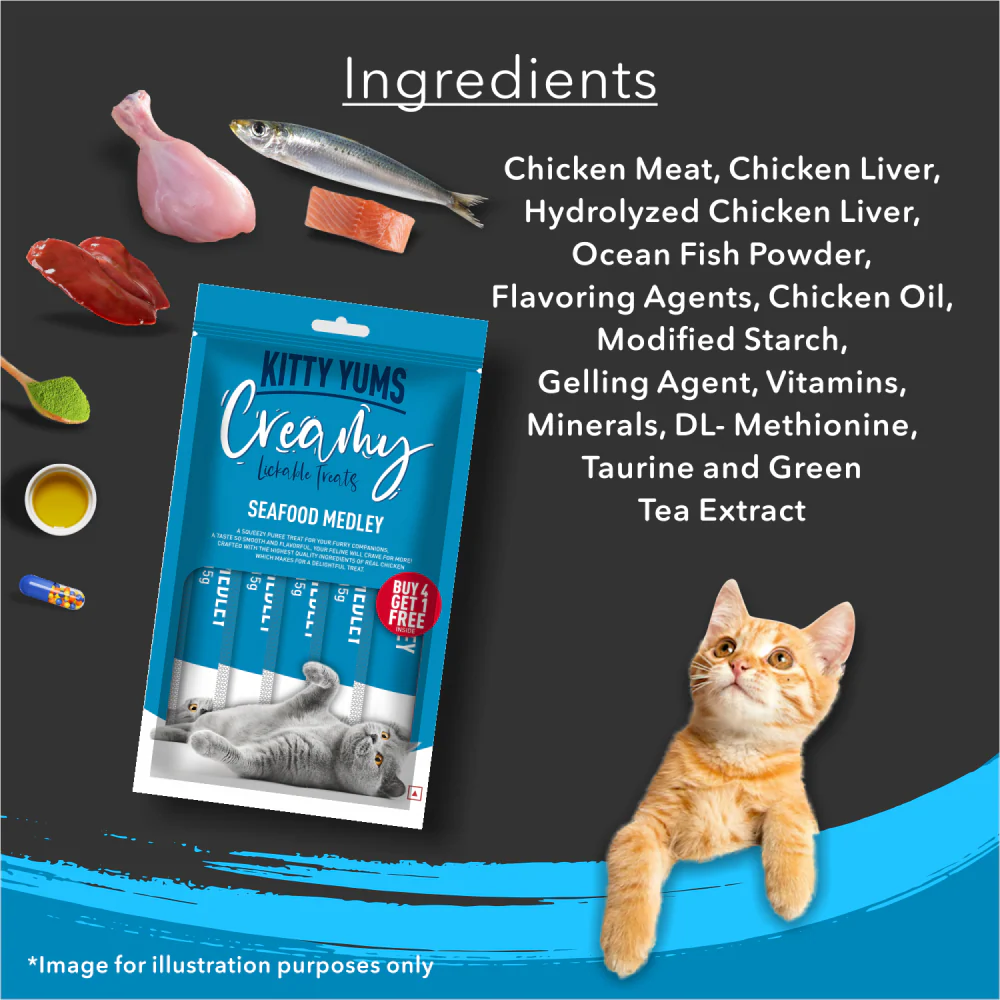Kitty Yums Seafood Medley Creamy Cat Treat - Image 2