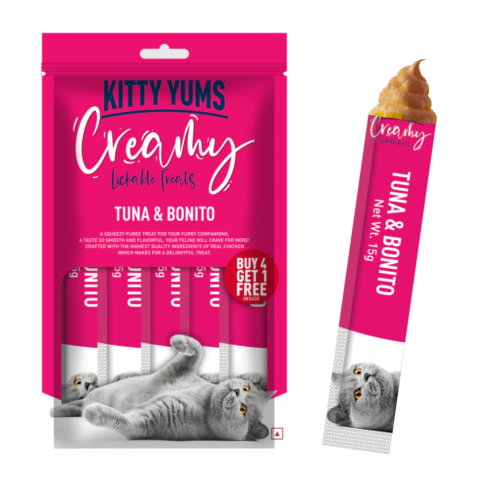 Kitty Yums Tuna & Bonito and Seafood Medley Creamy Cat Treats Combo - Image 3