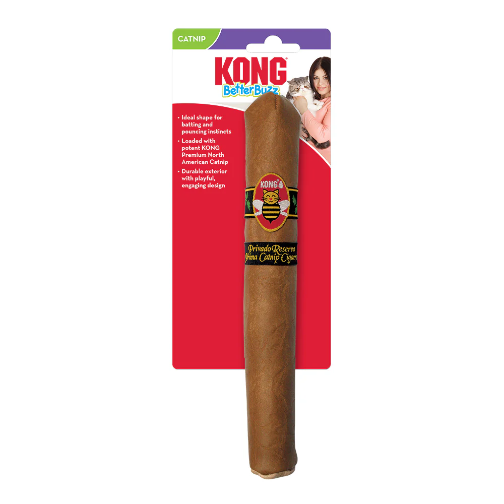 Kong Better Buzz Cigar Toy for Cats (Brown) - Image 3