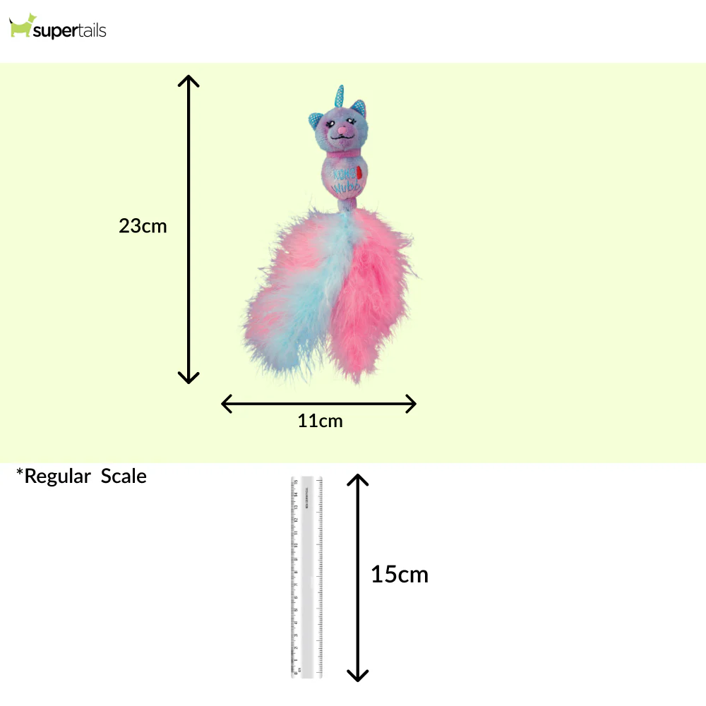 Kong Cat Wubba Caticorn Toy for Cats (Blue & Pink) - Image 2
