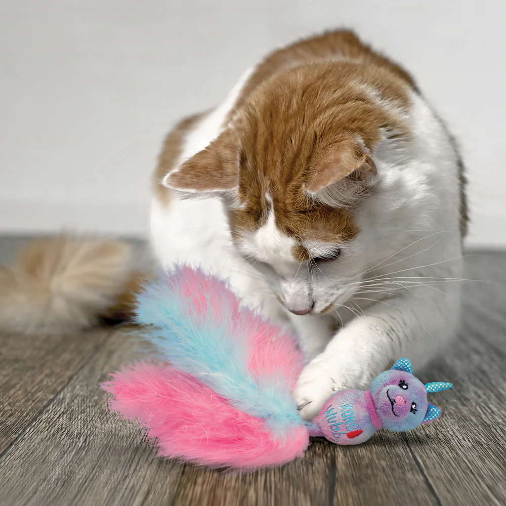 Kong Cat Wubba Caticorn Toy for Cats (Blue & Pink) - Image 3