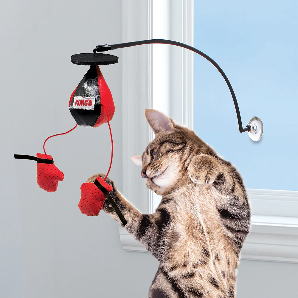 Kong Connects Window Boxing Toy for Cats (Red & Black) - Image 4