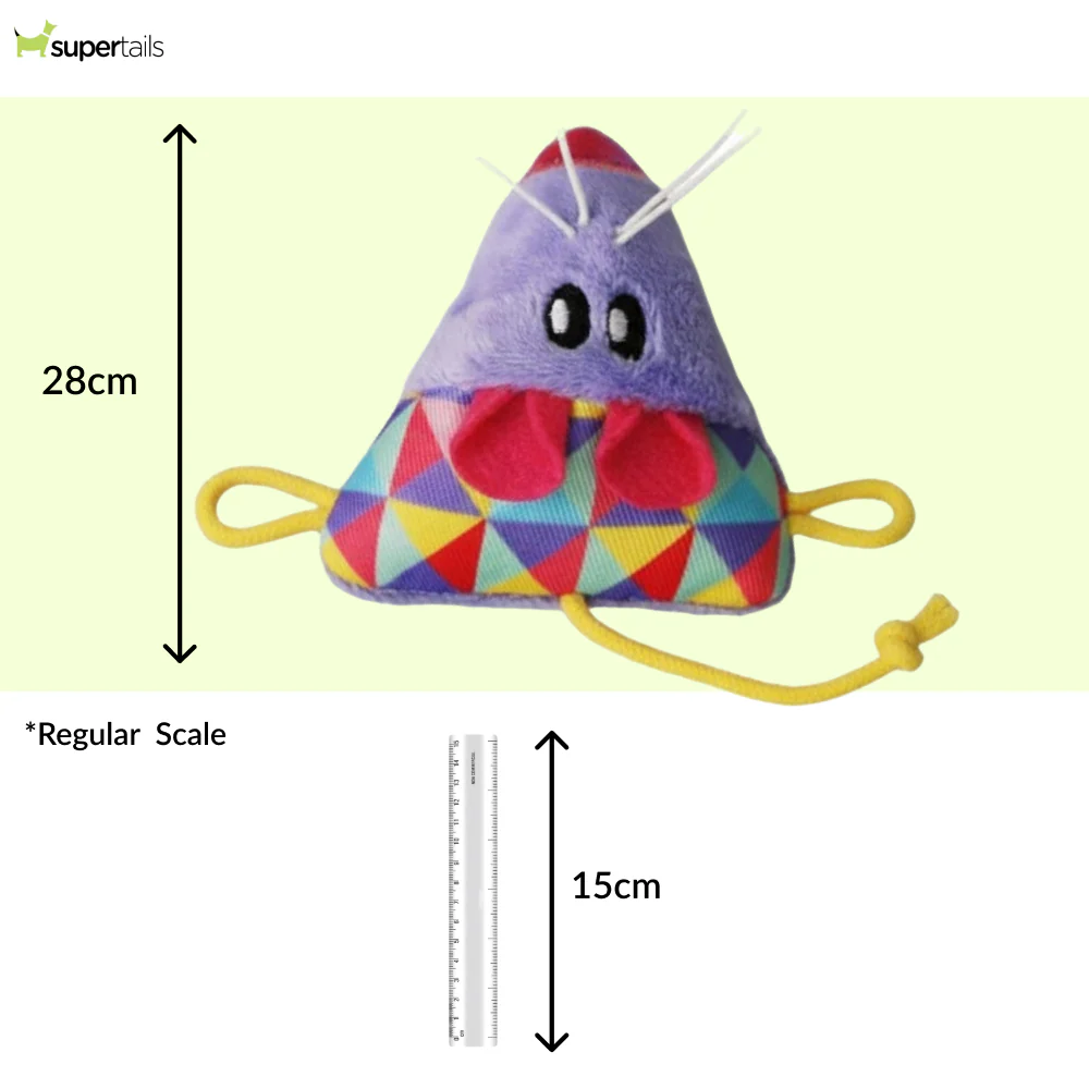 Kong Crackles & Cheez Mouse Toy for Cats (Purple & Yellow) - Image 2