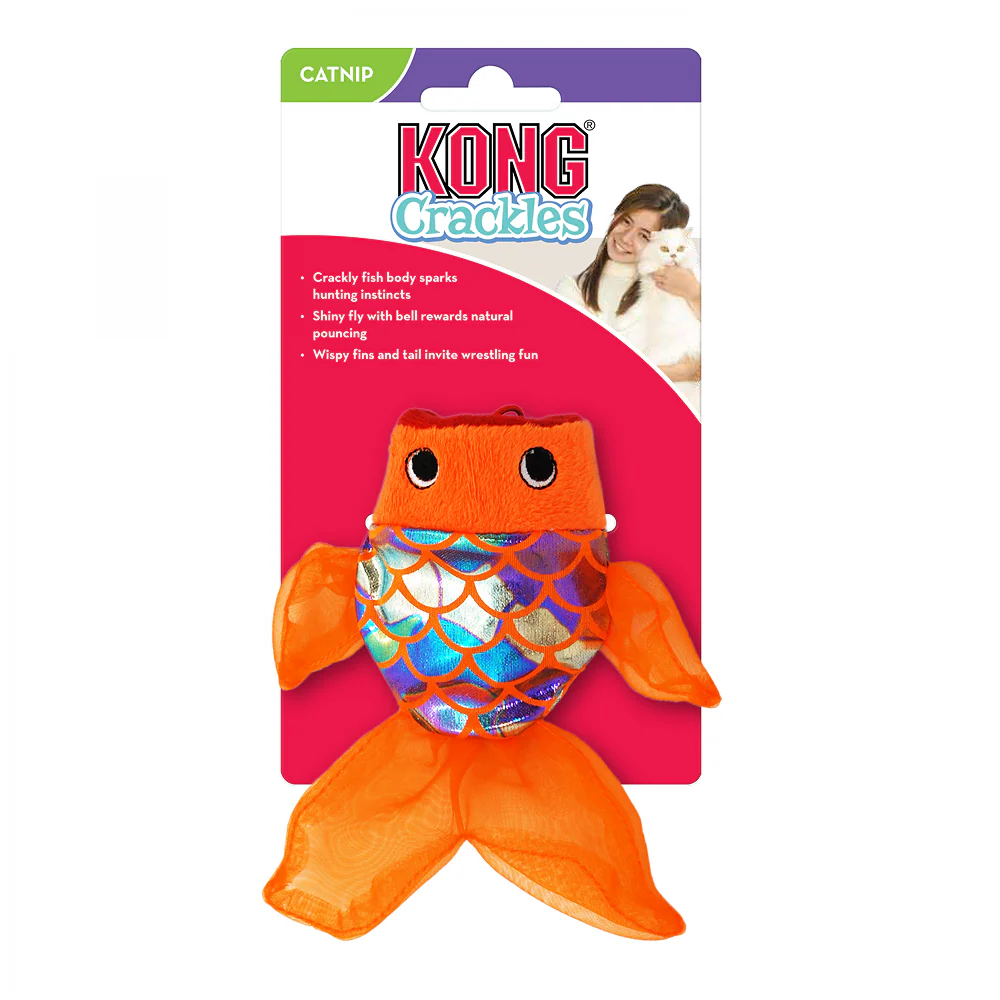 Kong Crackles Gulpz Toy for Cats (Orange) - Image 3