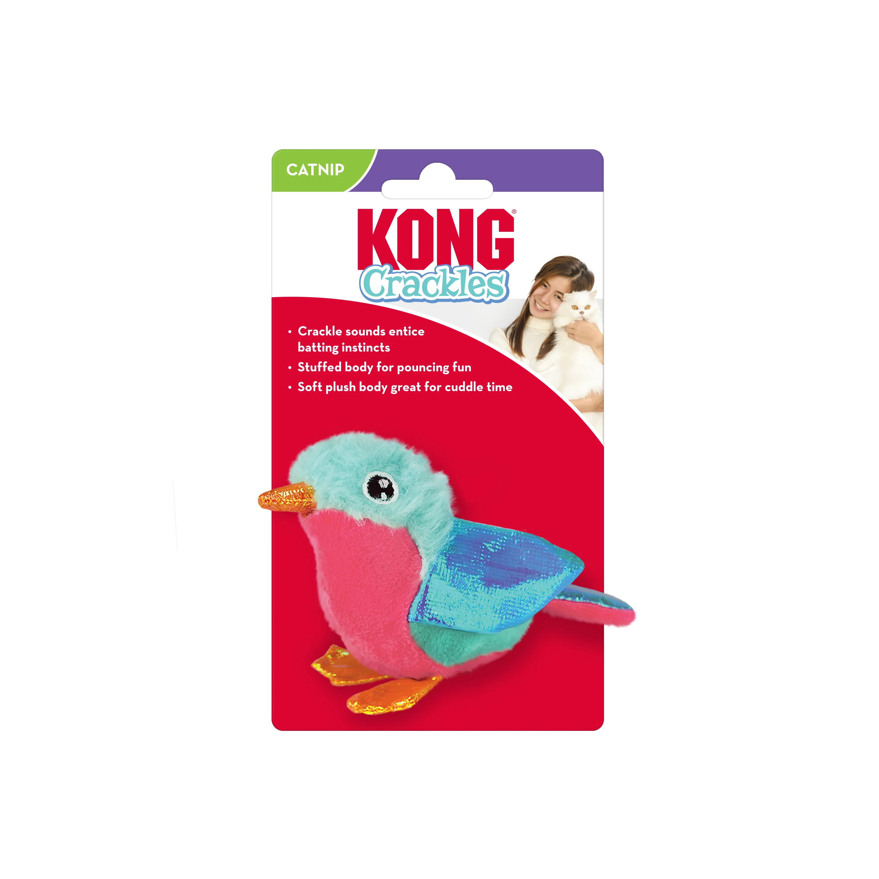 Kong Crackles Tweetz Bird Toy for Cats (Blue) - Image 3