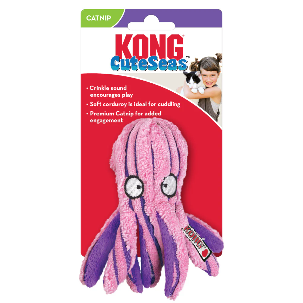 Kong Cuteseas Octopus Toy for Cats (Pink) - Image 3