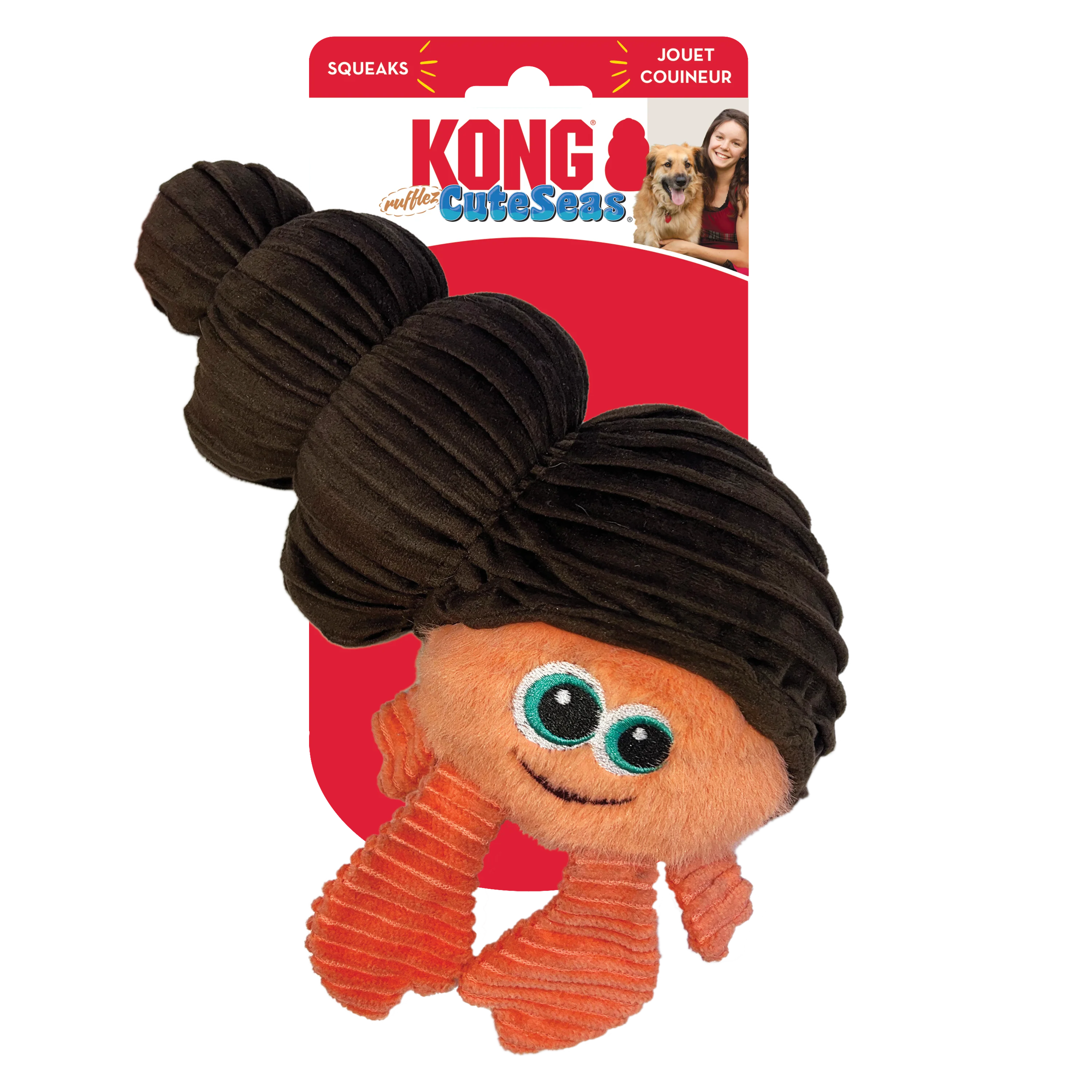 Kong Cuteseas Rufflez Hermit Crab Toy for Dogs (Brown) - Image 4