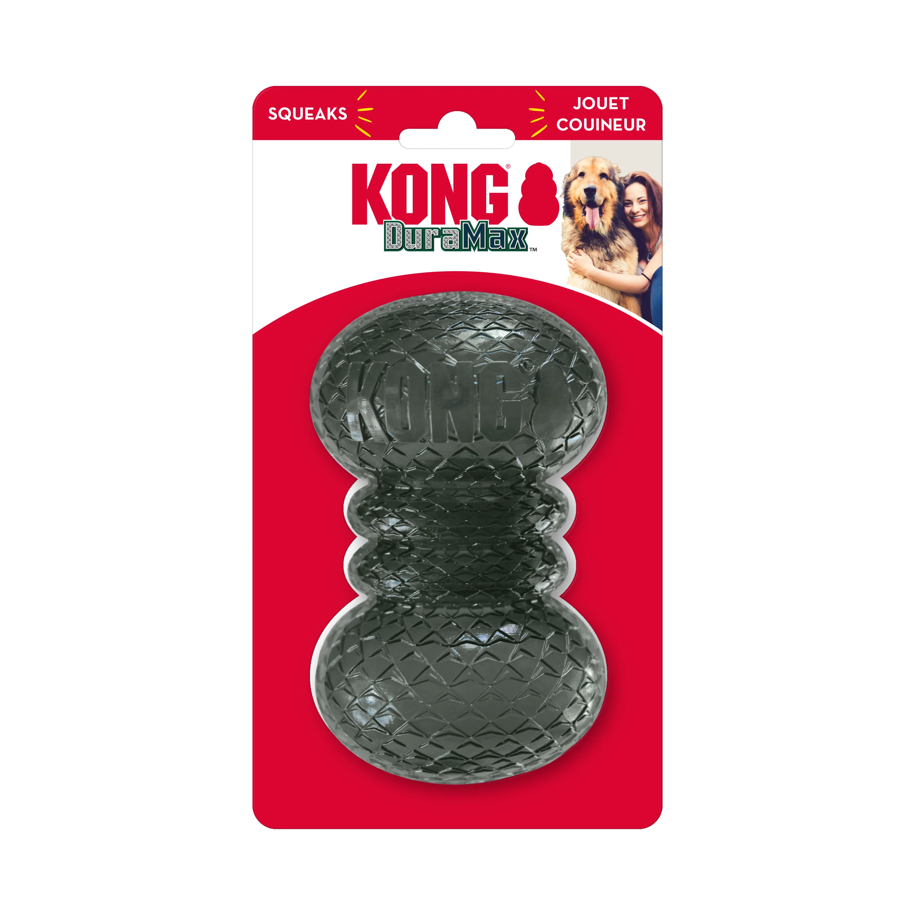 Kong DuraMax Dumbbell Toy for Dogs (Black Transparent) - Image 3