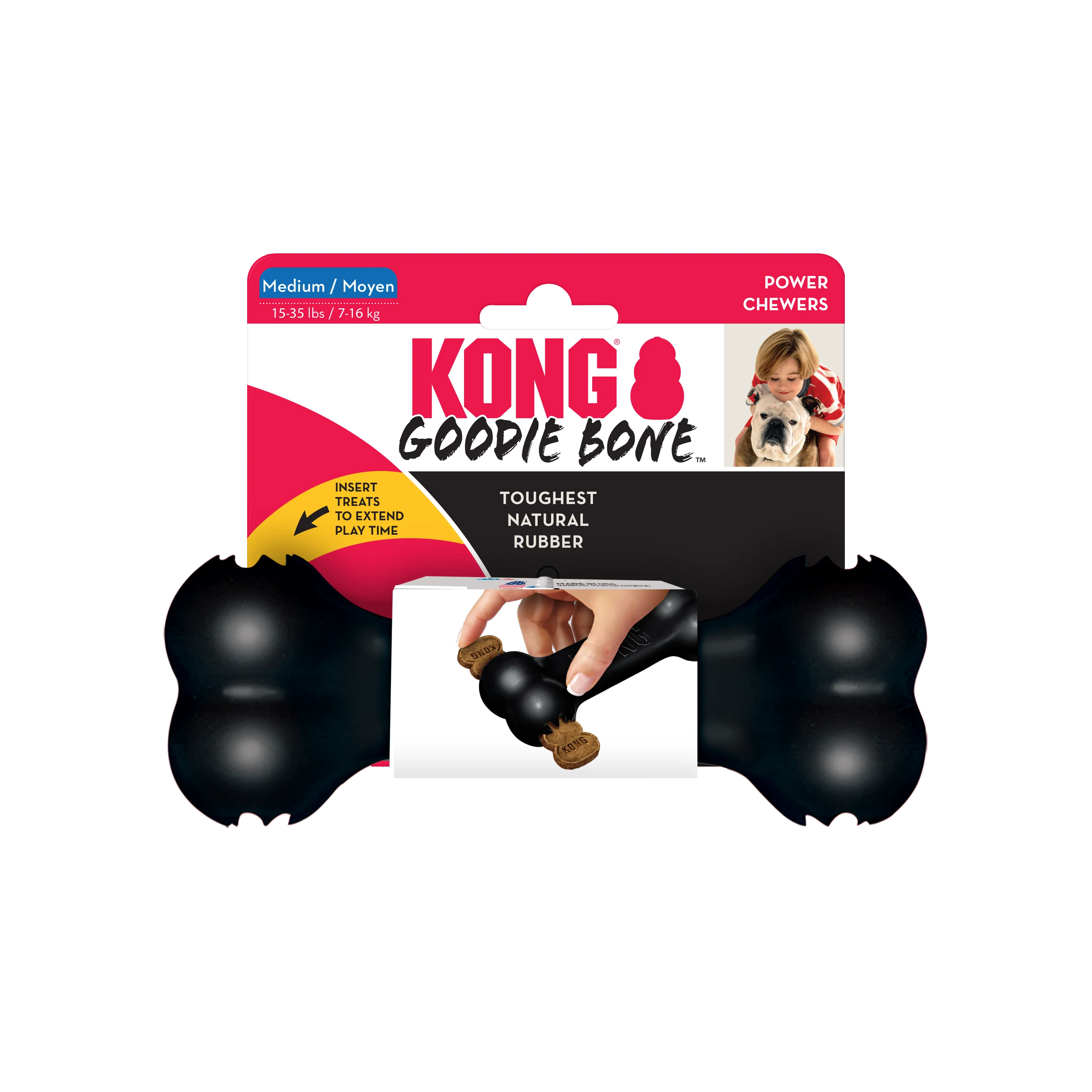 Kong Extreme Goodie Bone Toy for Dogs (Black) - Image 3