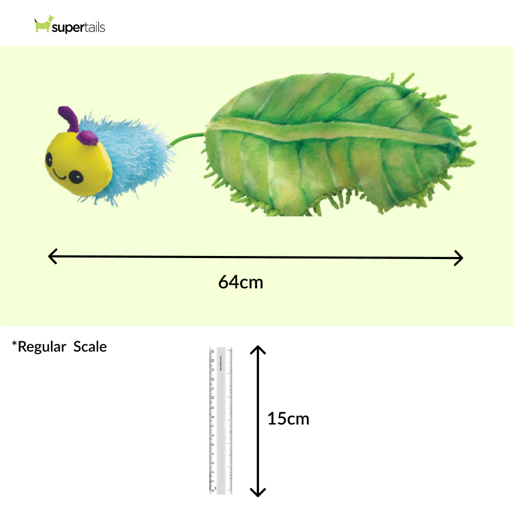 Kong Flingaroo Caterpillar Toy for Cats (Blue & Green) - Image 2