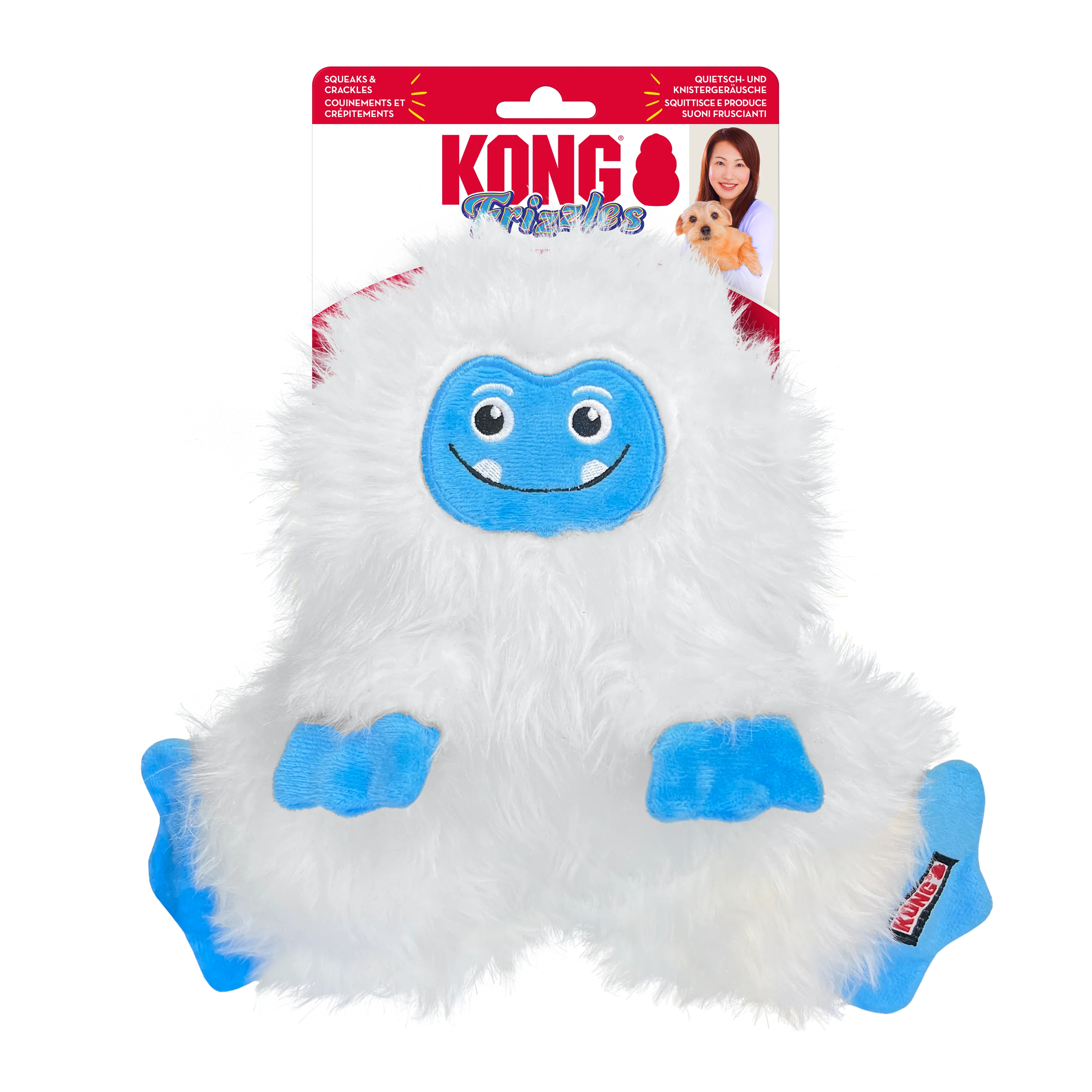 Kong Frizzles Yeti Toy for Dogs (White) - Image 3