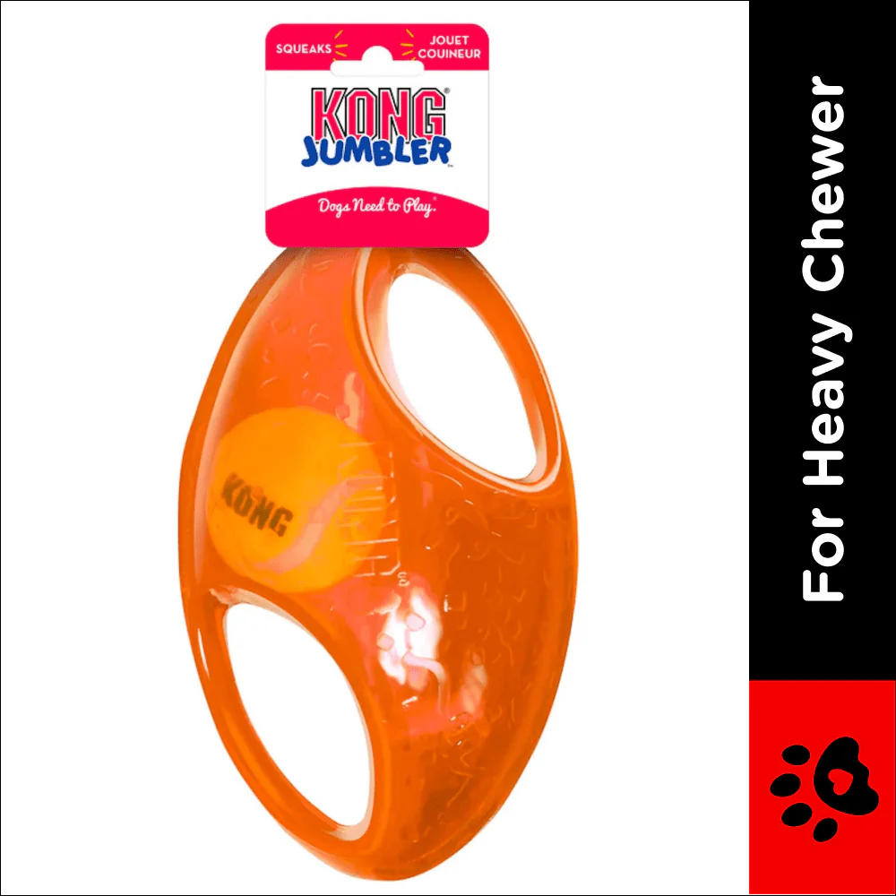 Kong Jumbler Football Toy for Dogs (Orange) - Image 2