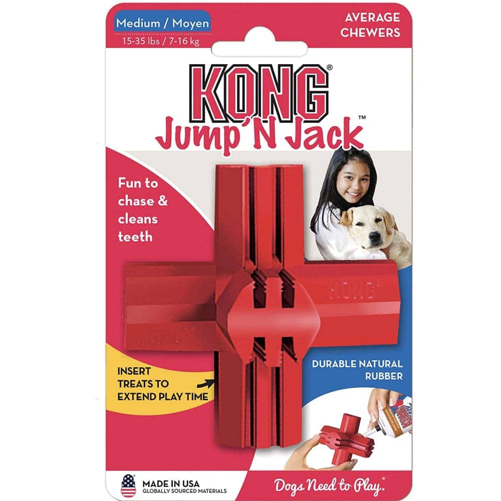 Kong Jump 'N Jack Toy for Dogs (Red) | For Aggressive Chewers - Image 3