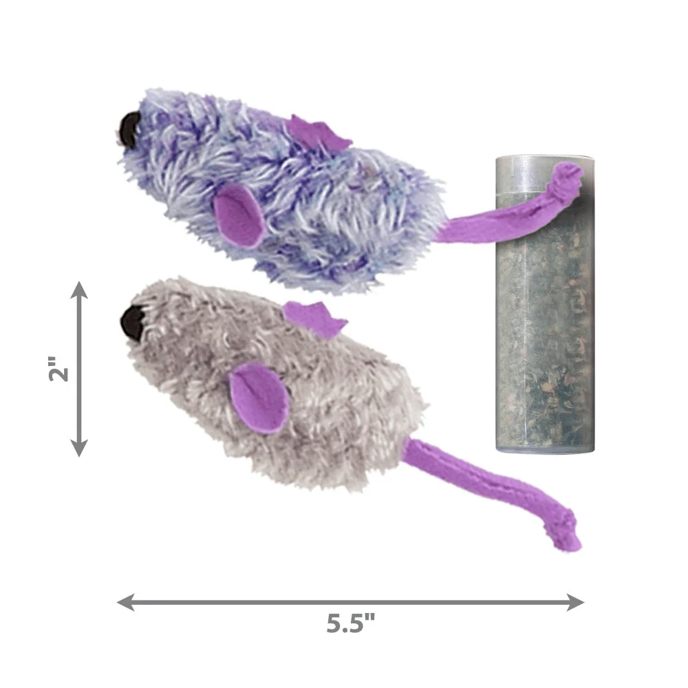 Kong Refillable Mouse Catnip Toy for Cats (Purple/Grey) - Image 3