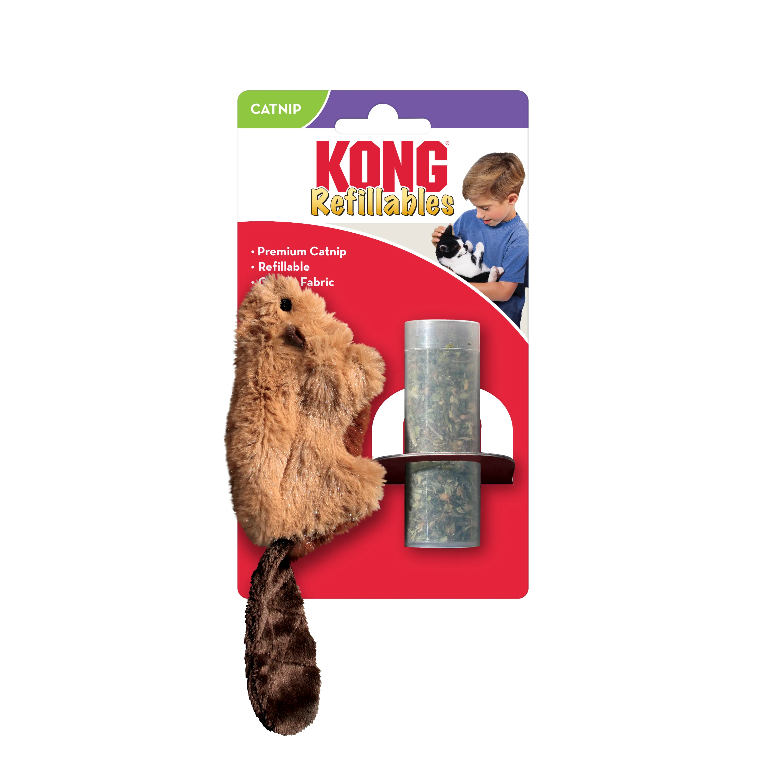 Kong Refillables Beaver Toy for Cats (Brown) - Image 3