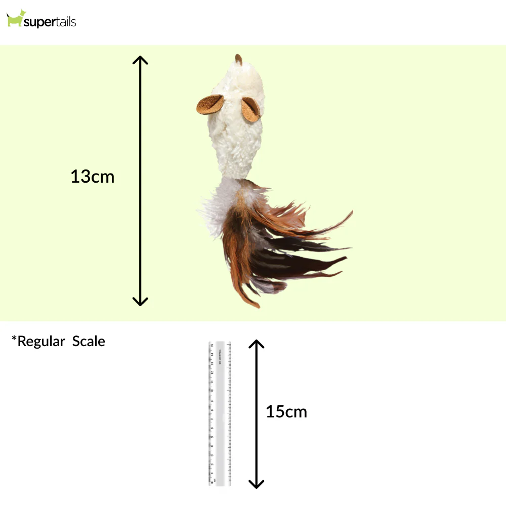 Kong Refillables Feather Mouse Toy for Cats (Brown) - Image 2
