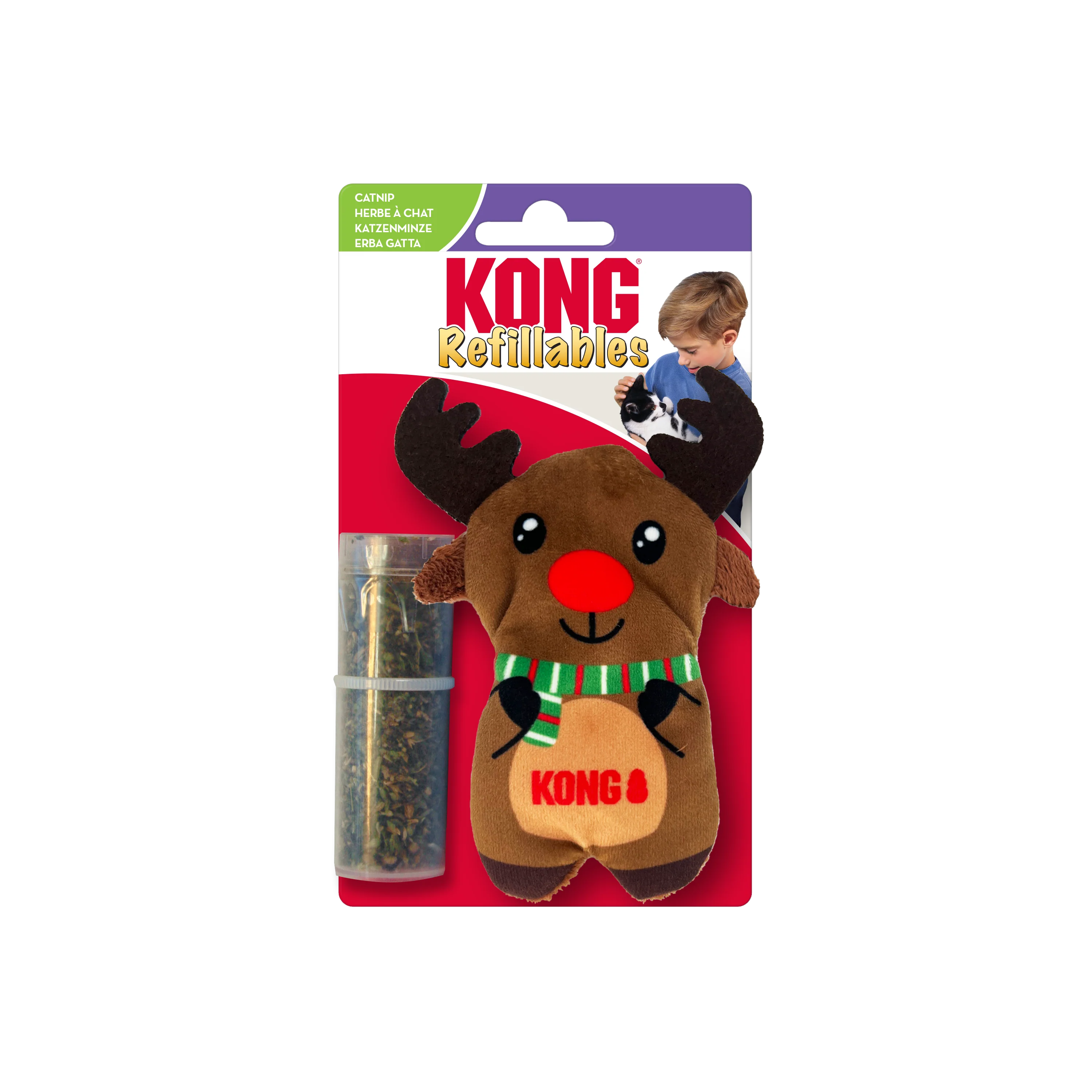 Kong Refillables Reindeer Toy for Cats (Brown) - Image 3