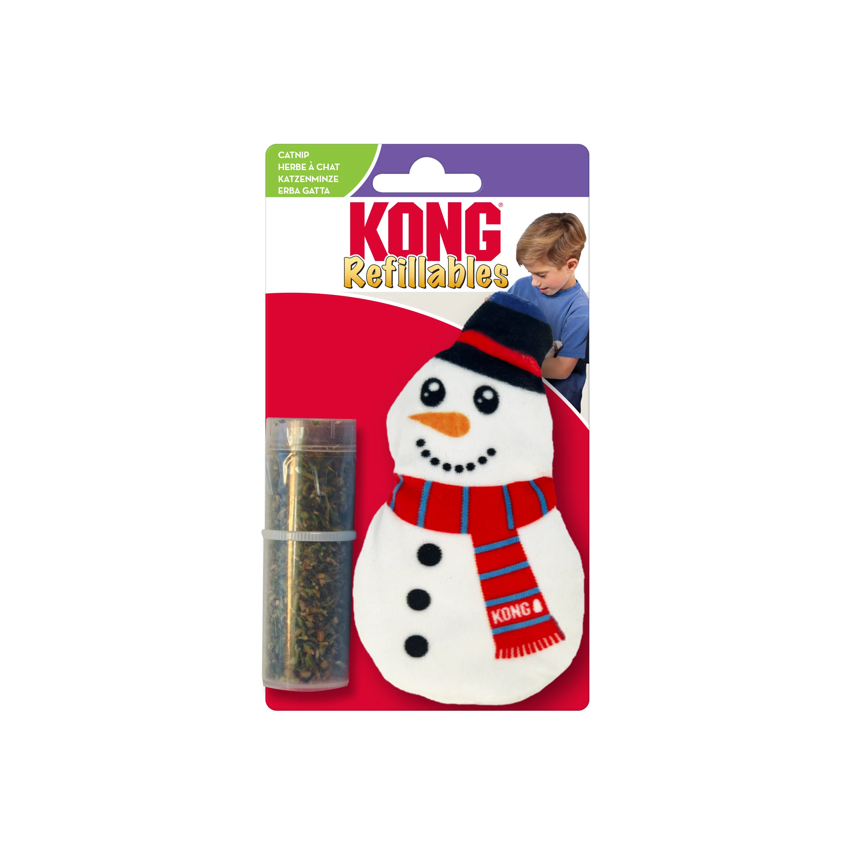 Kong Refillables Snowman Toy for Cats (White) - Image 3
