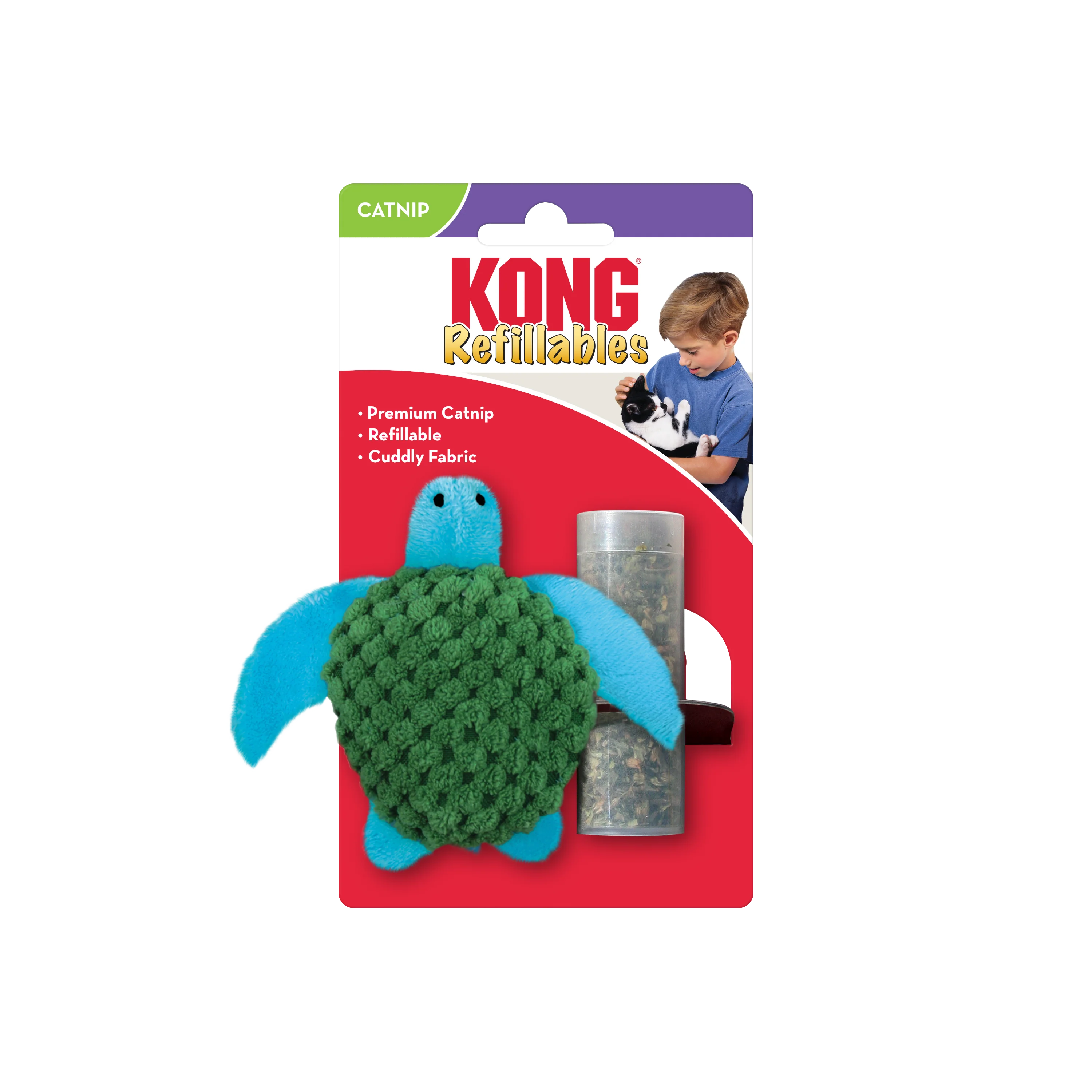Kong Refillables Turtle Toy for Cats (Green) - Image 4