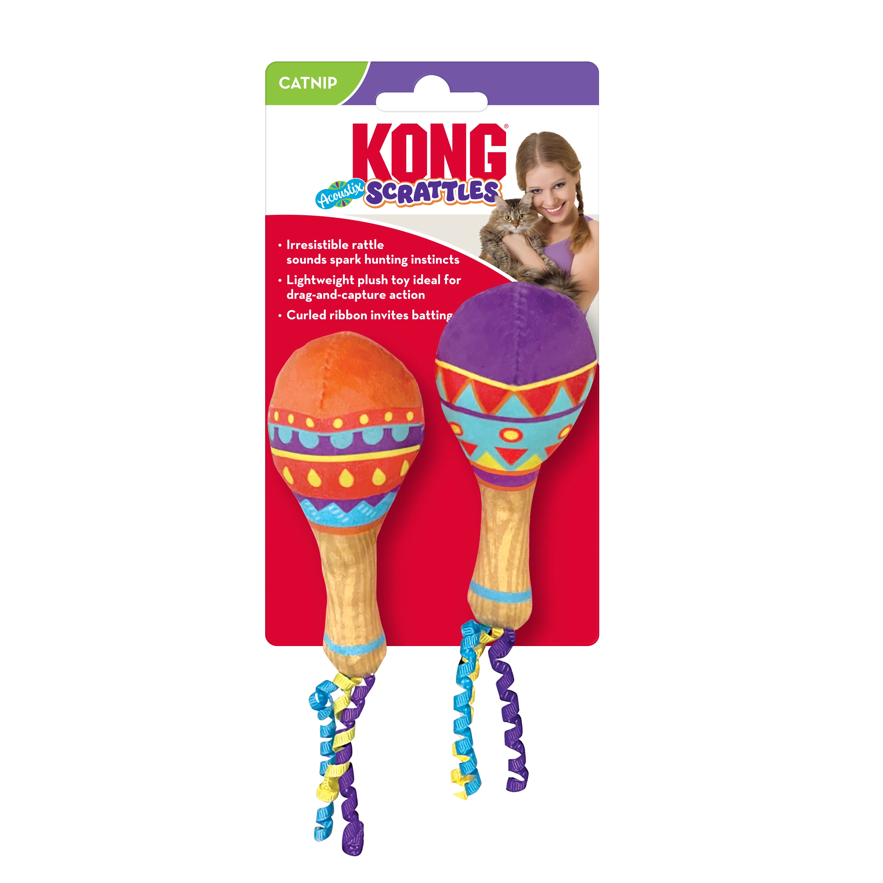 Kong Scrattles Acoustix Toy for Cats (Multicolour) - Image 3