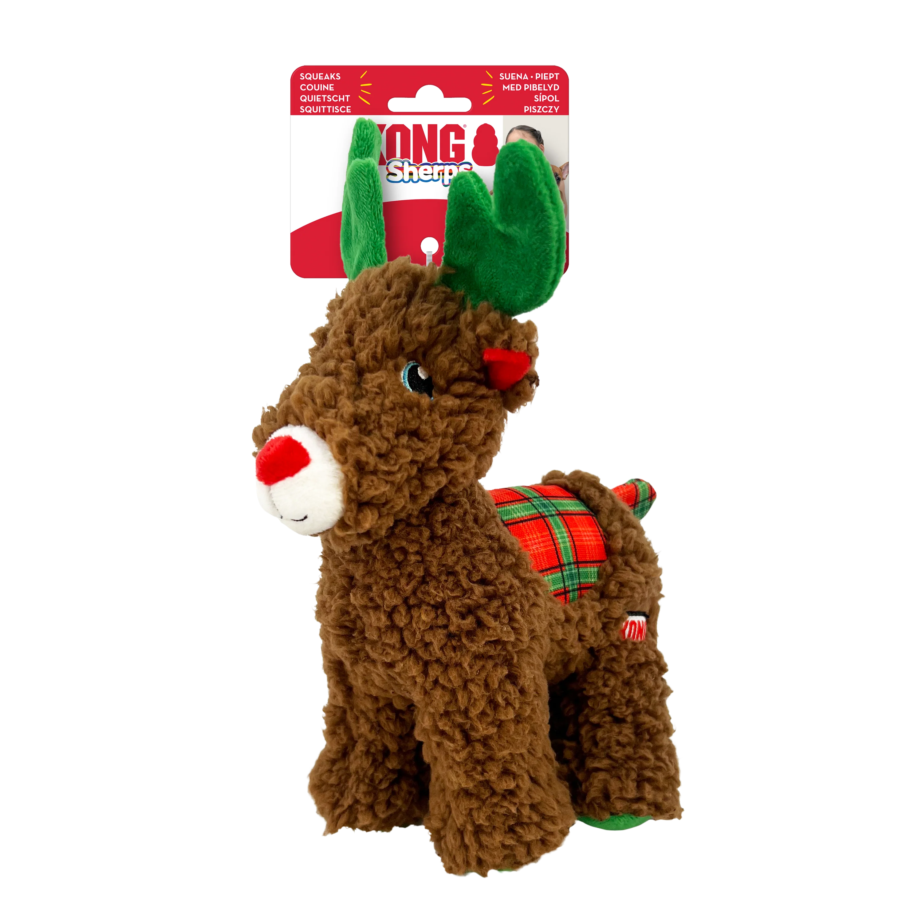 Kong Sherps Reindeer Toy for Dogs (Brown) - Image 3