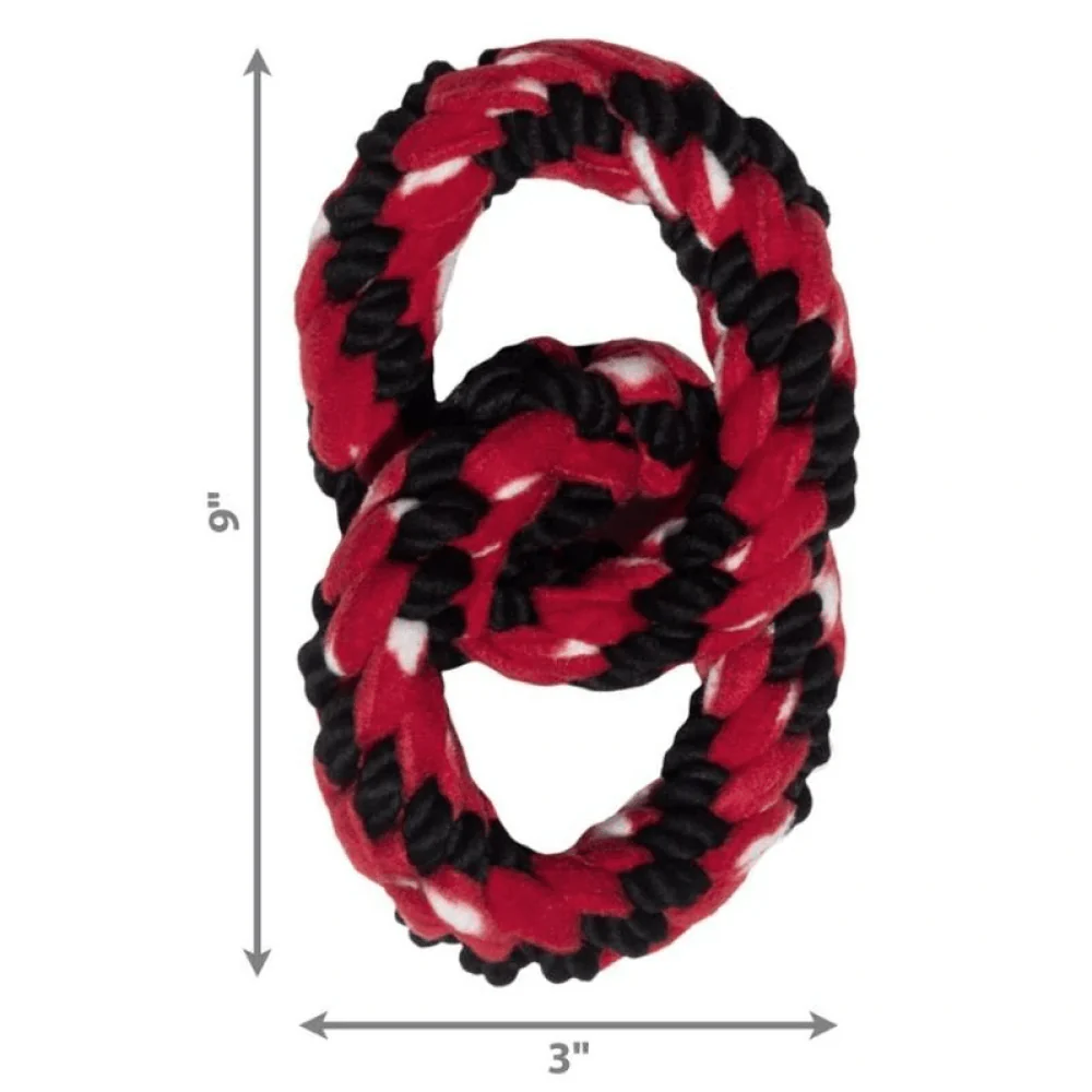 Kong Signature Rope Double Ring Tug Toy for Dogs (Red/Black) - Image 3
