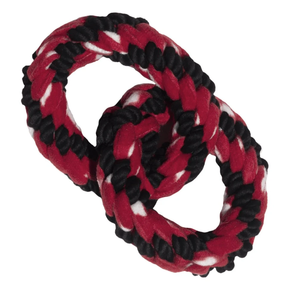 Kong Signature Rope Double Ring Tug Toy for Dogs (Red/Black) - Image 4
