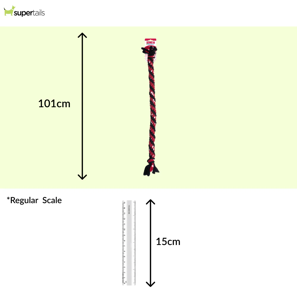 Kong Signature Rope Mega Dual Knot Toy for Dogs (Red & Black) - Image 2