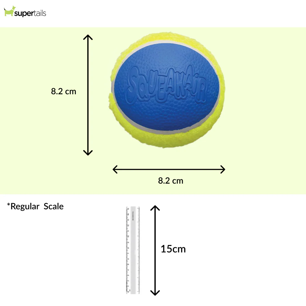 Kong SqueakAir Ultra Balls Toy for Dogs (Yellow & Blue) - Image 2