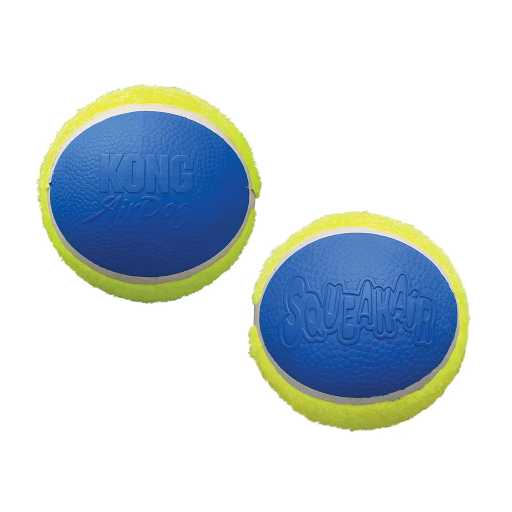 Kong SqueakAir Ultra Balls Toy for Dogs (Yellow & Blue) - Image 3