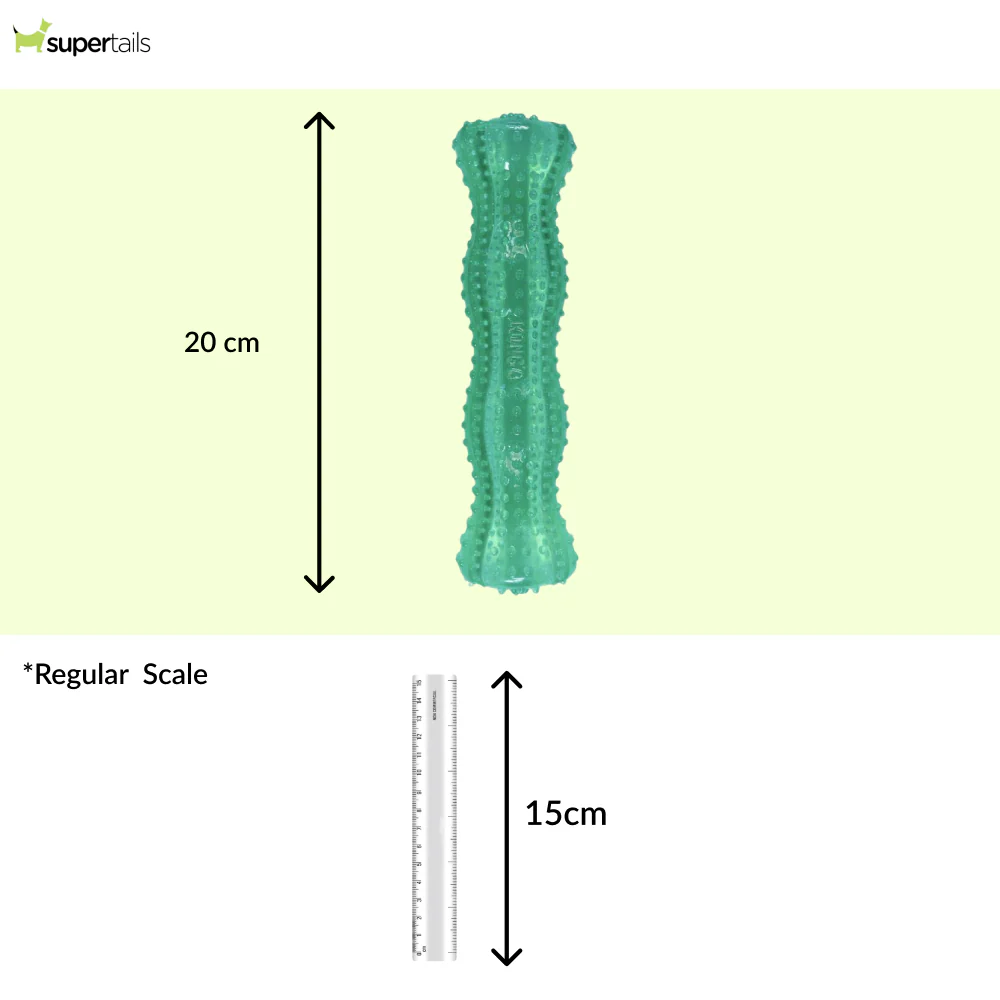 Kong Squeezz Dental Stick Toy for Dogs (Green) - Image 2