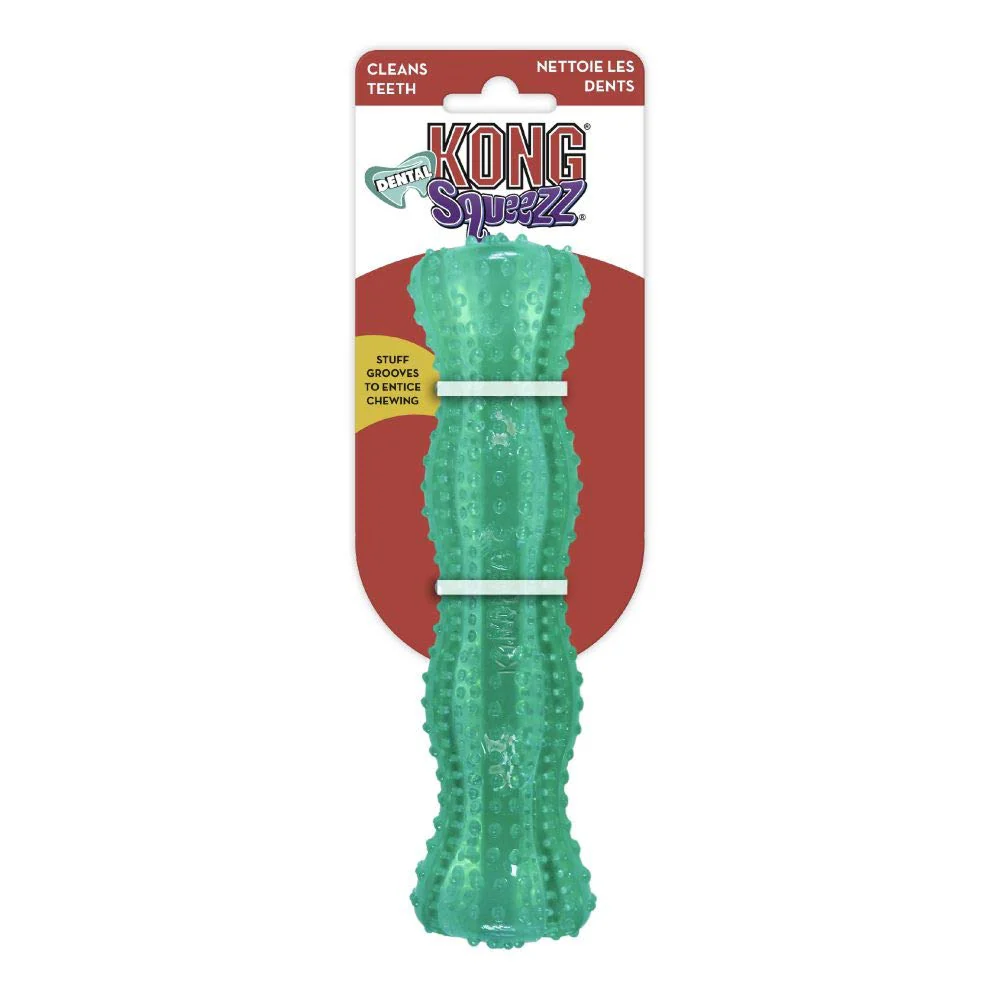 Kong Squeezz Dental Stick Toy for Dogs (Green) - Image 4