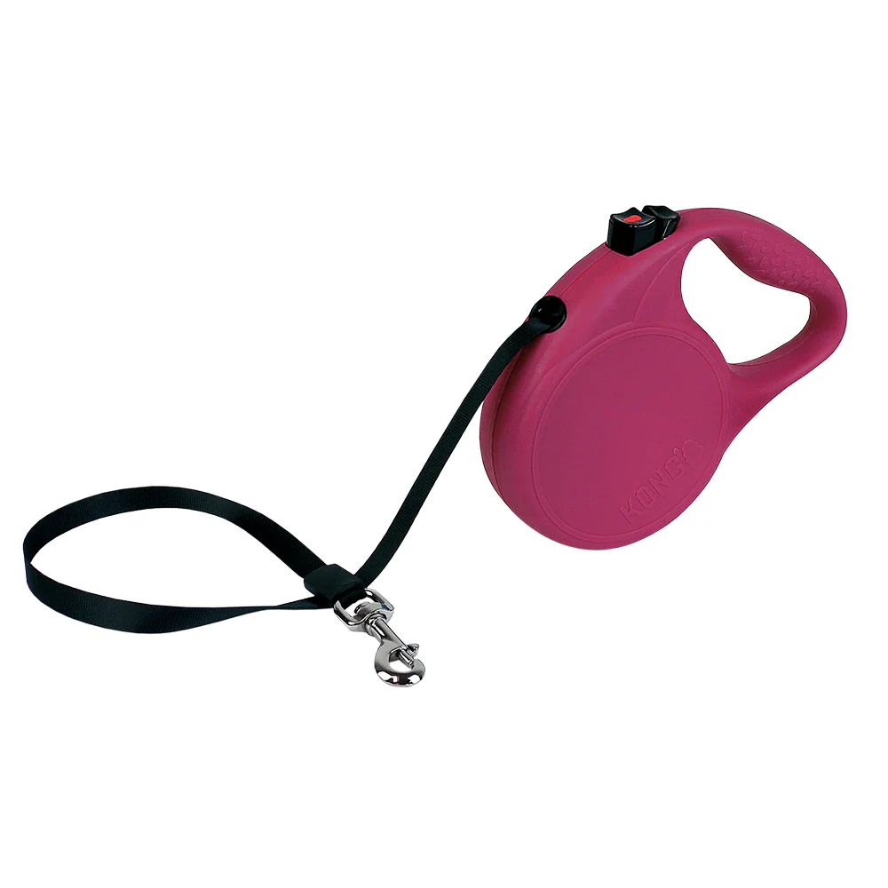 Kong Terrain Retractable Leash for Dogs and Cats (Fuchsia) - Image 3