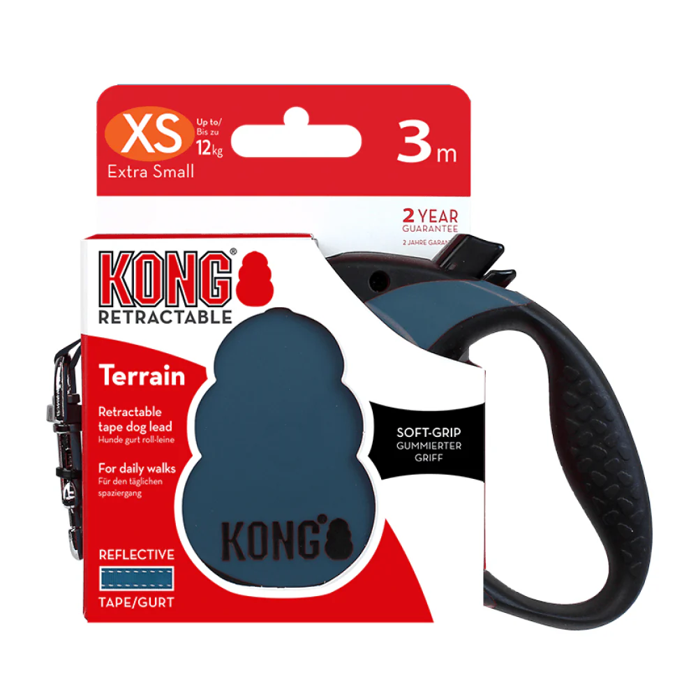 Kong Terrain Retractable Leash for Dogs and Cats (Blue) - Image 5