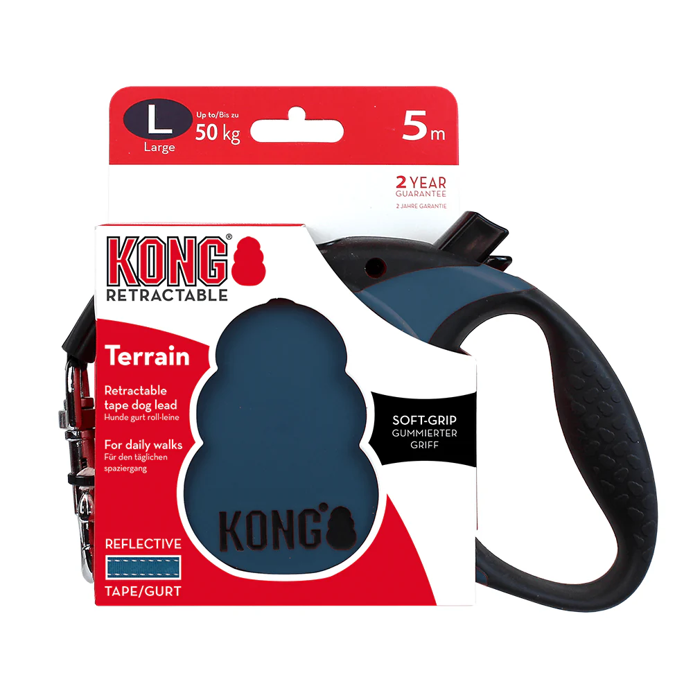 Kong Terrain Retractable Leash for Dogs and Cats (Blue) - Image 6