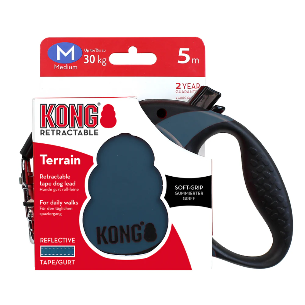 Kong Terrain Retractable Leash for Dogs and Cats (Blue) - Image 8