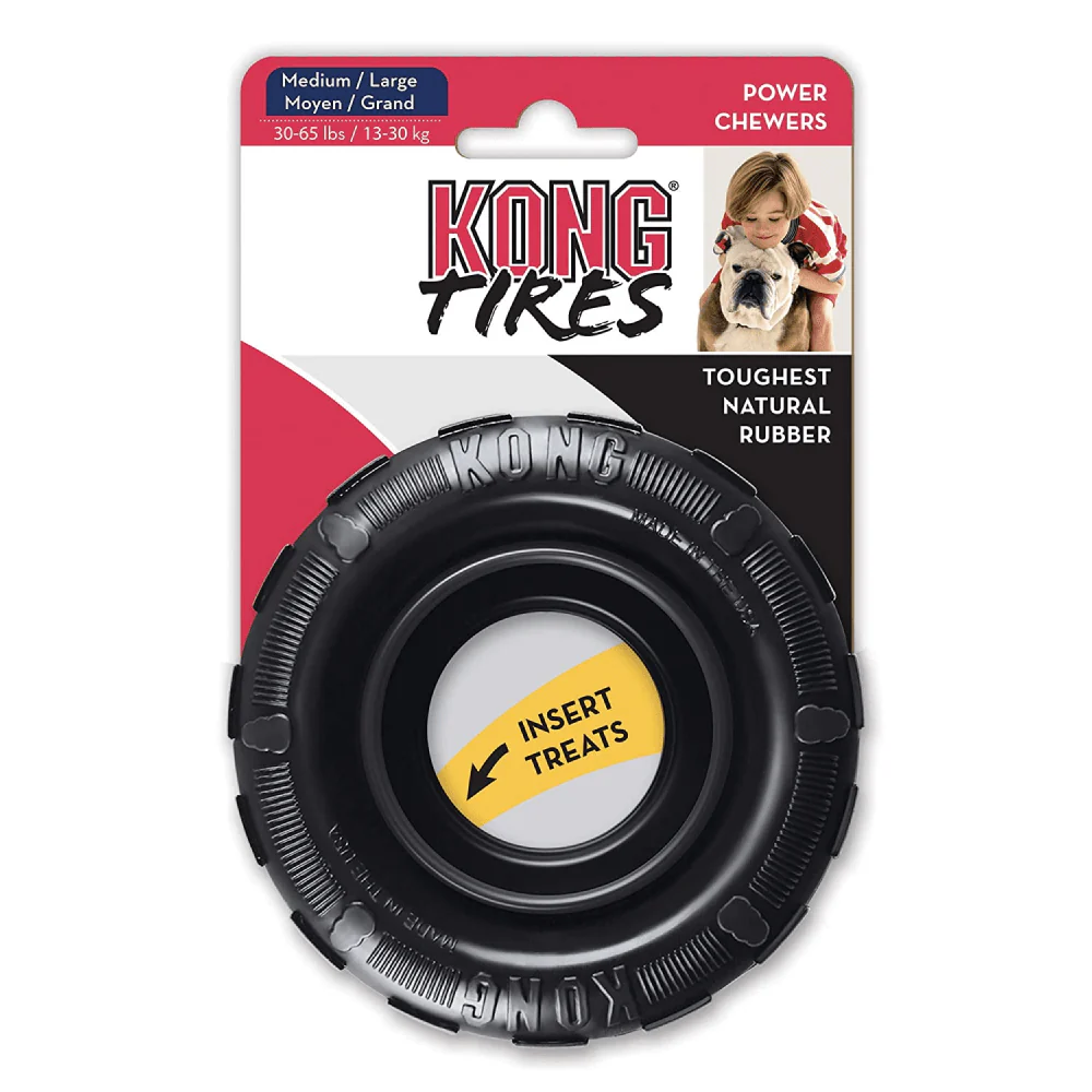 Kong Tire Toy for Dogs (Black) | For Aggressive Chewers - Image 4