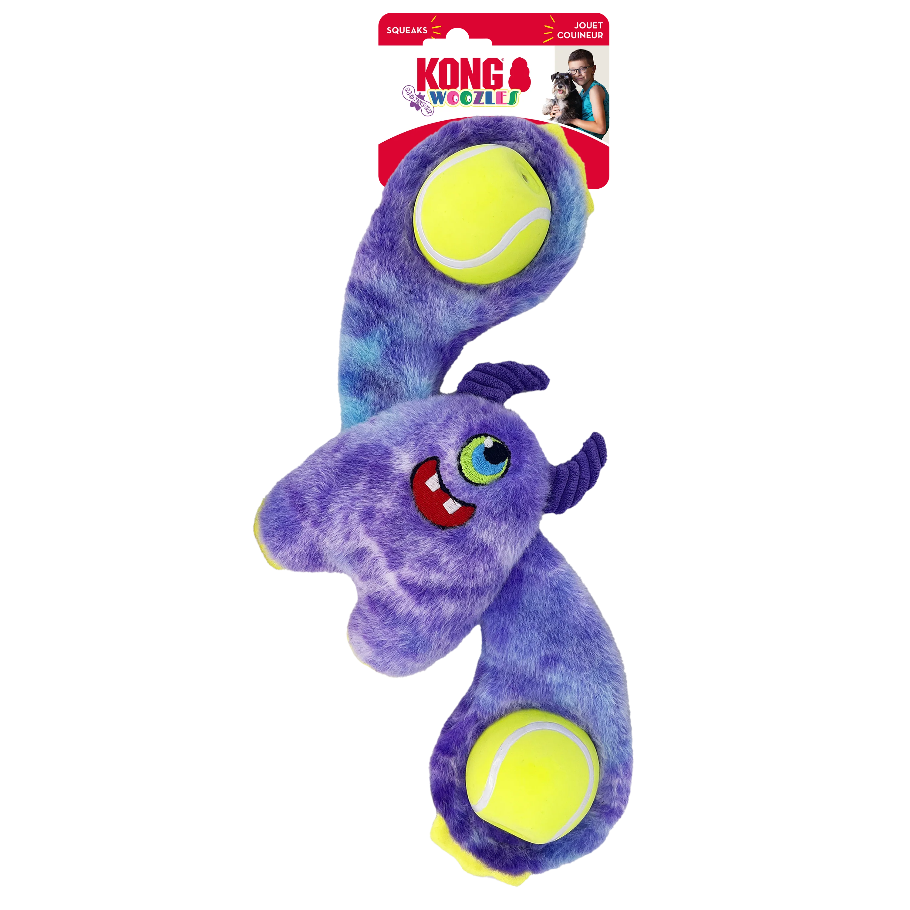 Kong Woozles Monster Plush Toy for Dogs (Purple) - Image 4