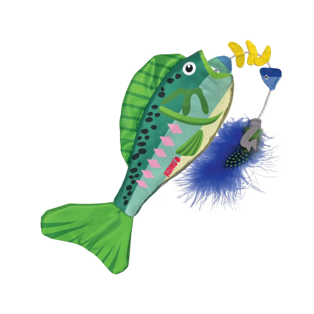Kong Wrangler Angler Fish Toy for Cats (Green)
