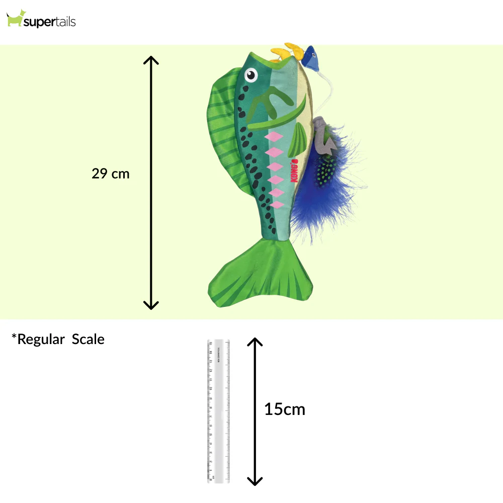 Kong Wrangler Angler Fish Toy for Cats (Green) - Image 2