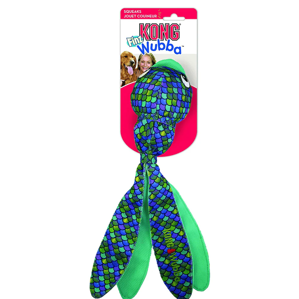 Kong Wubba Finz Toy for Dogs (Blue) | For Medium Chewers - Image 3