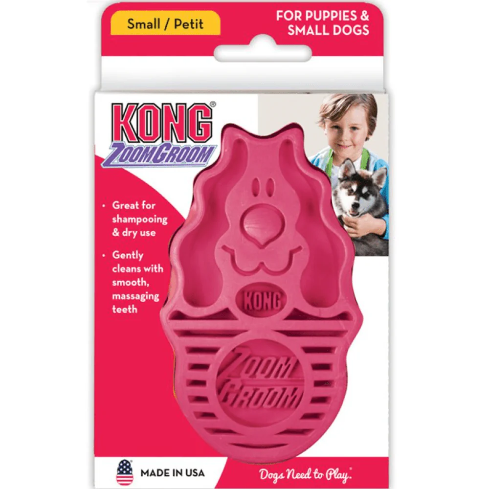 Kong Zoom Groom Raspberry Brush for Dogs - Image 2