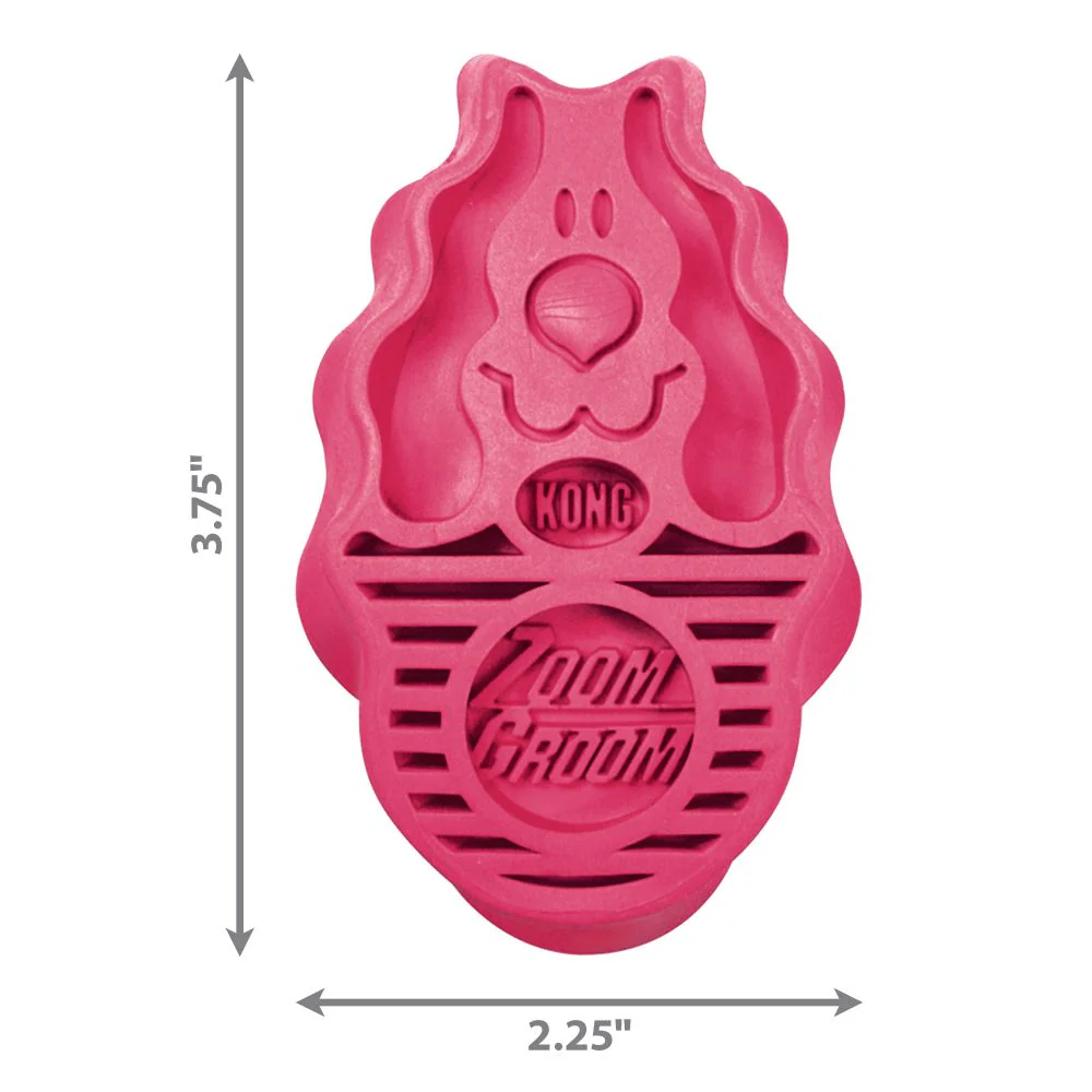 Kong Zoom Groom Raspberry Brush for Dogs - Image 3