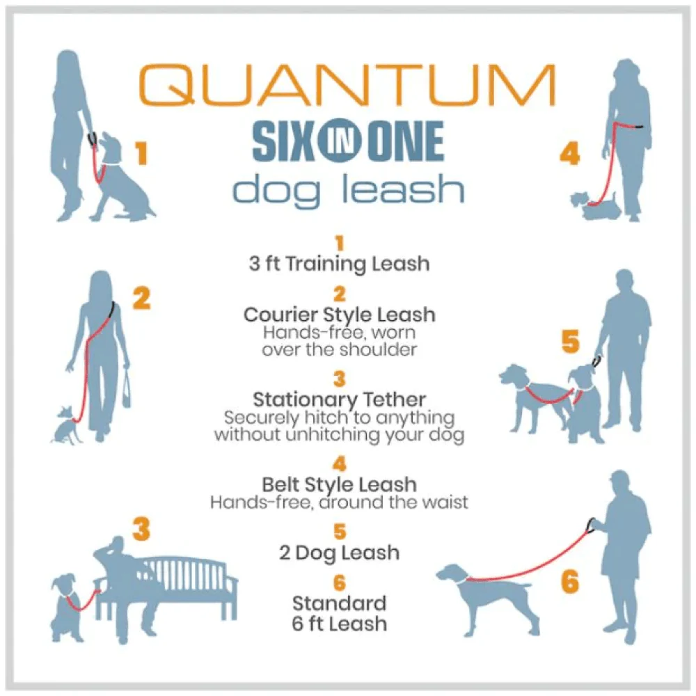 Kurgo Quantum 6 in 1 Dog Leash (Barn Red) - Image 3