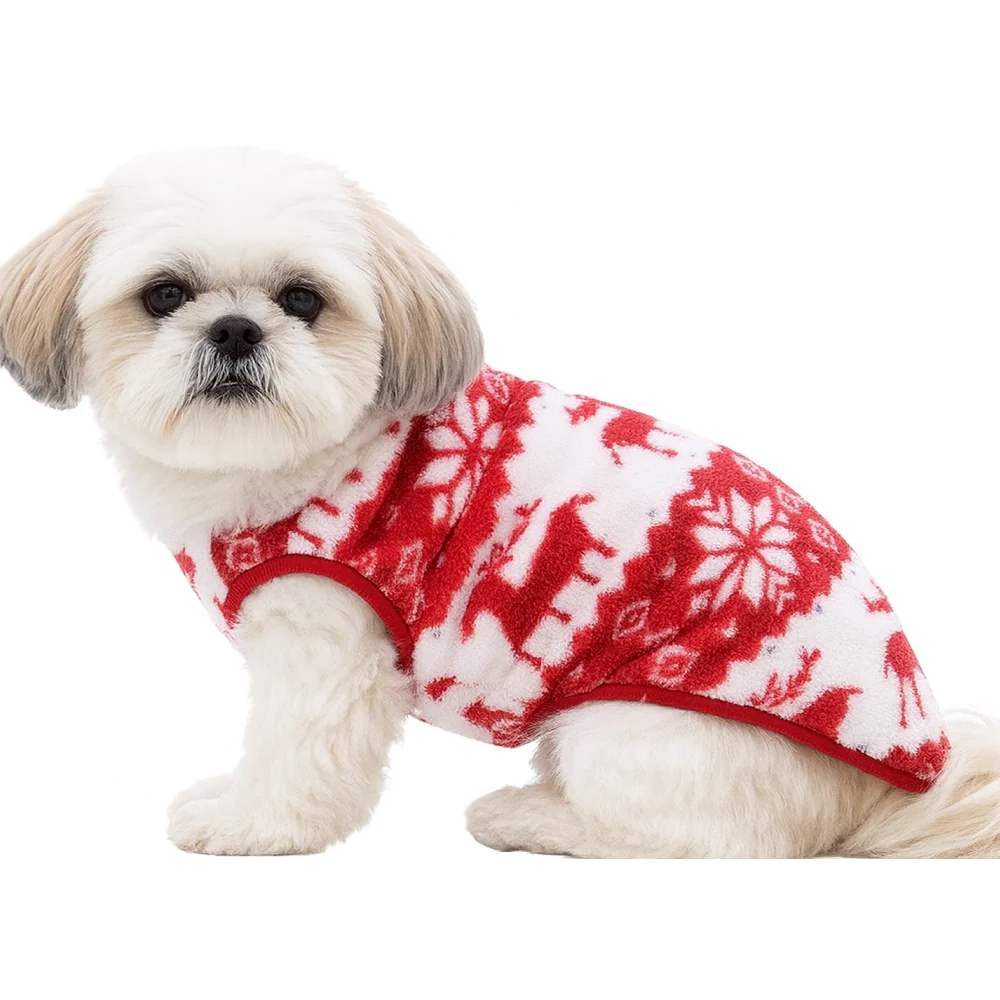 KUTKUT Cute Reindeer Soft Flannel Fleece Shirt for Small Dogs & Cats - Image 11