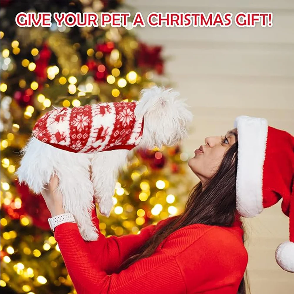 KUTKUT Cute Reindeer Soft Flannel Fleece Shirt for Small Dogs & Cats - Image 12